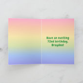 72e verjaardag: kleurrijke regenboog # 72, Naam va Kaart (Binnen)