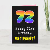 72e verjaardag: kleurrijke regenboog # 72, Naam va Kaart (Voorkant)