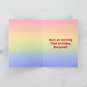 72e verjaardag: kleurrijke regenboog # 72, Naam va Kaart (Binnen)
