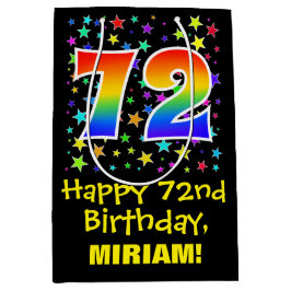 72e verjaardag: Kleurrijke Sterren Patroon & Regen Medium Cadeauzakje