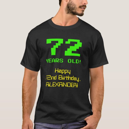 72e verjaardag: leuk, 8-bit look, nerdy / geeky "7 t-shirt (Voorkant)