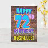 72e verjaardag - Leuke, stedelijke graffiti geïnsp Kaart (Gele Bloem)