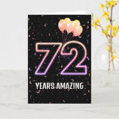 72e verjaardag Luchtballonnen en Confetti Kaart (Gele Bloem)