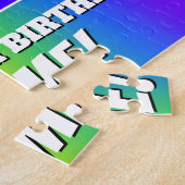 72e verjaardag - Meerkleurig regenboogpatroon "72" Legpuzzel (Zijkant)