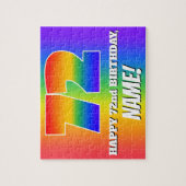 72e verjaardag - Meerkleurig regenboogpatroon "72" Legpuzzel (Verticaal)