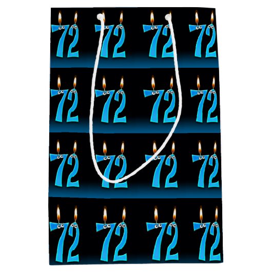 72e verjaardag met oogbalkaarsen medium cadeauzakje (Voorkant)