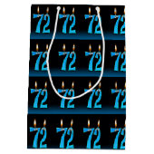 72e verjaardag met oogbalkaarsen medium cadeauzakje (Achterkant)