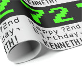 72e verjaardag - Nerdy / Geeky stijl "72" en naam Cadeaupapier (Rol Hoek)