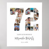 72e verjaardag nummer 72 aangepaste fotocollage poster (Voorkant)