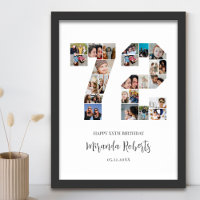 72e verjaardag nummer 72 aangepaste fotocollage