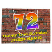 72e verjaardag: Plezier, op graffiti geïnspireerde Groot Cadeauzakje (Achterkant)