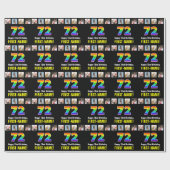 72e verjaardag: Regenboog "72"; Aangepaste foto's Cadeaupapier (Vlak)