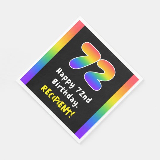 72e verjaardag: Regenboogspectrum # 72, Aangepaste Servet (Hoek)