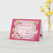 72e verjaardag scrapbooking stijl kaart (Gele Bloem)