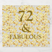 72e verjaardag sparkling wijnetiket (Enkel label)