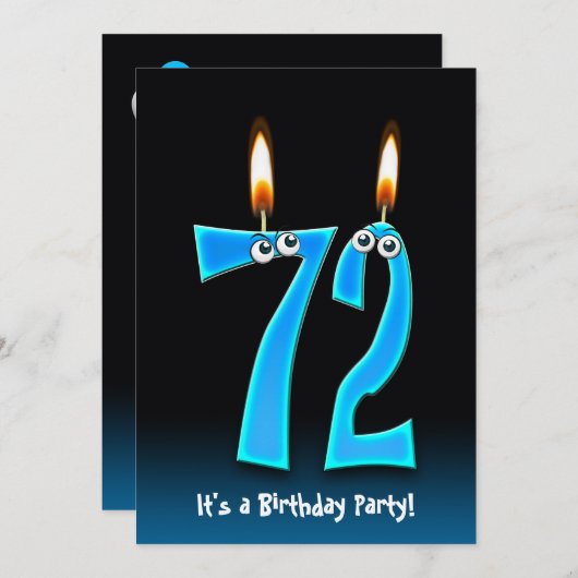 72e verjaardag Uitnodiging (Voorkant / Achterkant)
