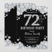 72e verjaardag uitnodiging zilveren diamant (Voorkant / Achterkant)