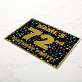 72e verjaardag van de Fun, kleurrijk sterrenpatroo Folie Uitnodiging (Gedraaid)