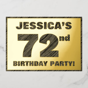 72e verjaardag van de partij van Birthday — Vette, Folie Uitnodiging