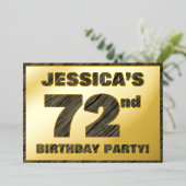 72e verjaardag van de partij van Birthday — Vette, Folie Uitnodiging (Staand Voorkant)