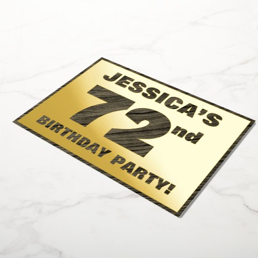 72e verjaardag van de partij van Birthday — Vette, Folie Uitnodiging (Gedraaid)