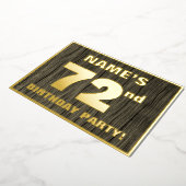 72e verjaardag: Vet, Faux Hood Grain Pattern Folie Uitnodiging (Gedraaid)