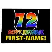 72e verjaardag: Vet, Vun, Eenvoudig, Regenboog 72 Groot Cadeauzakje (Voorkant)