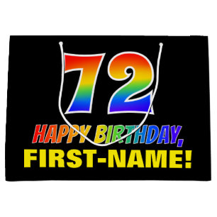 72e verjaardag: Vet, Vun, Eenvoudig, Regenboog 72 Groot Cadeauzakje