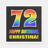 72e verjaardag: Vet, Vun, Eenvoudig, Regenboog 72 Servet (Voorkant)