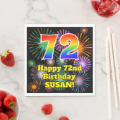 72e verjaardag: Vuurwerk Fun Pattern + Regenboog 7 Servet (Insitu)