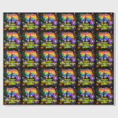 72e verjaardag: vuurwerk, regenboogblik # "72" cadeaupapier (Vlak)