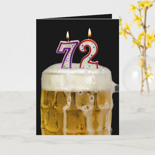 72e verjaardag zwarte bier kaart (Gele Bloem)