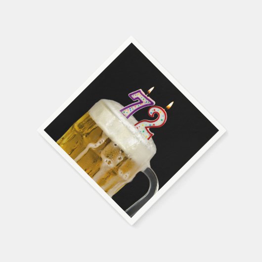 72e verjaardag zwarte bier servet (Hoek)