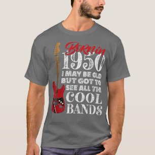 72e verjaardagGeboren in 1950 in Electric Guitar I T-shirt