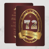 72e,verjaardagsfeest vrouw man,elegante kleur kaart (Voorkant / Achterkant)