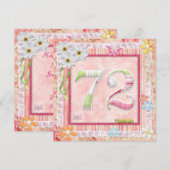 72e verjaardagsfeeststijl kaart (Voorkant / Achterkant)