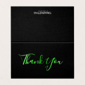 72marketing Bedankt lime groene zwarte kaarten (Buitenkant ongevouwen)