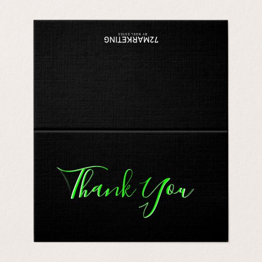 72marketing Bedankt lime groene zwarte kaarten (Buitenkant ongevouwen)