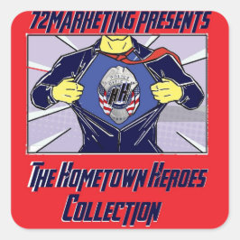 72Marketing cadeaus Hometown Heroes collectie Vierkante Sticker