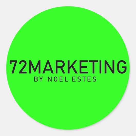 72Marketing Circle sticker Noel Ests Neon Green (Voorkant)