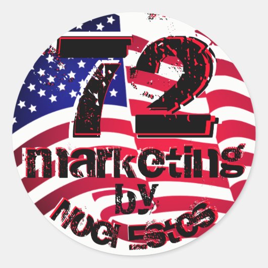 72marketing logo sticker label Amerikaanse vlag US (Voorkant)