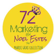 72Marketing logo sticker Mardi Gras collectie