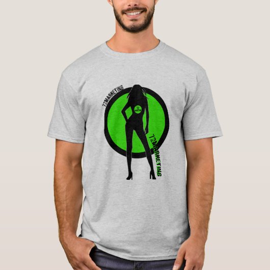 72marketing Sexy Silhouette Mannen Shirt Logo (Voorkant)