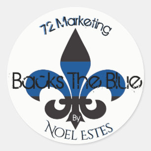 72marketing steunt de blauwe Collectie sticker