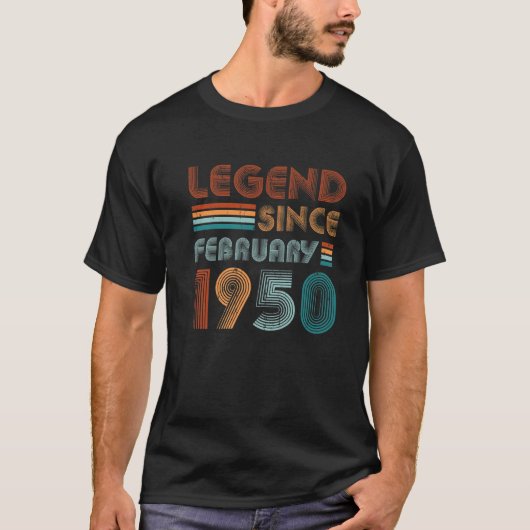 72Nd Birthday For 72 Year Old Legend Since Februar T-shirt (Voorkant)