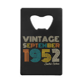 72nd Birthday  September 1972 Limited Edtn. Creditkaart Flessenopener (Achterkant)