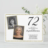 72nd Custom Photo White and Gold  Kaart (Staand voorkant)