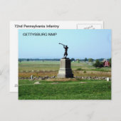 72ND PENNSYLVANIA INFANTRY BRIEFKAART (Voorkant / Achterkant)