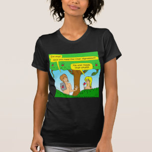730 Adam en Eva cartoon voorwaarden T-shirt