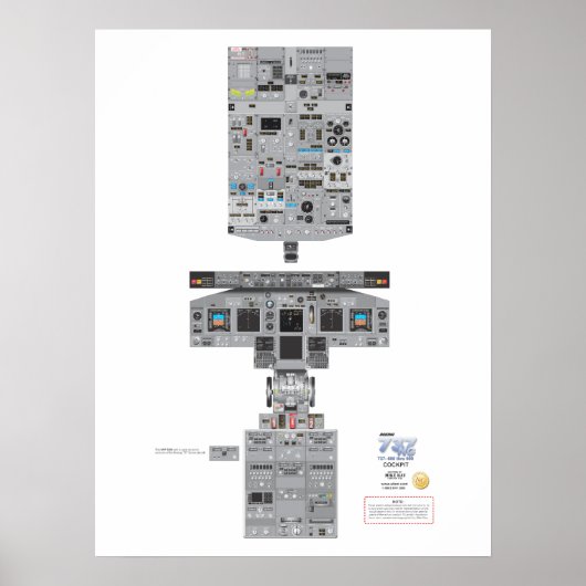 737NG-cockpitPoster Poster (Voorkant)